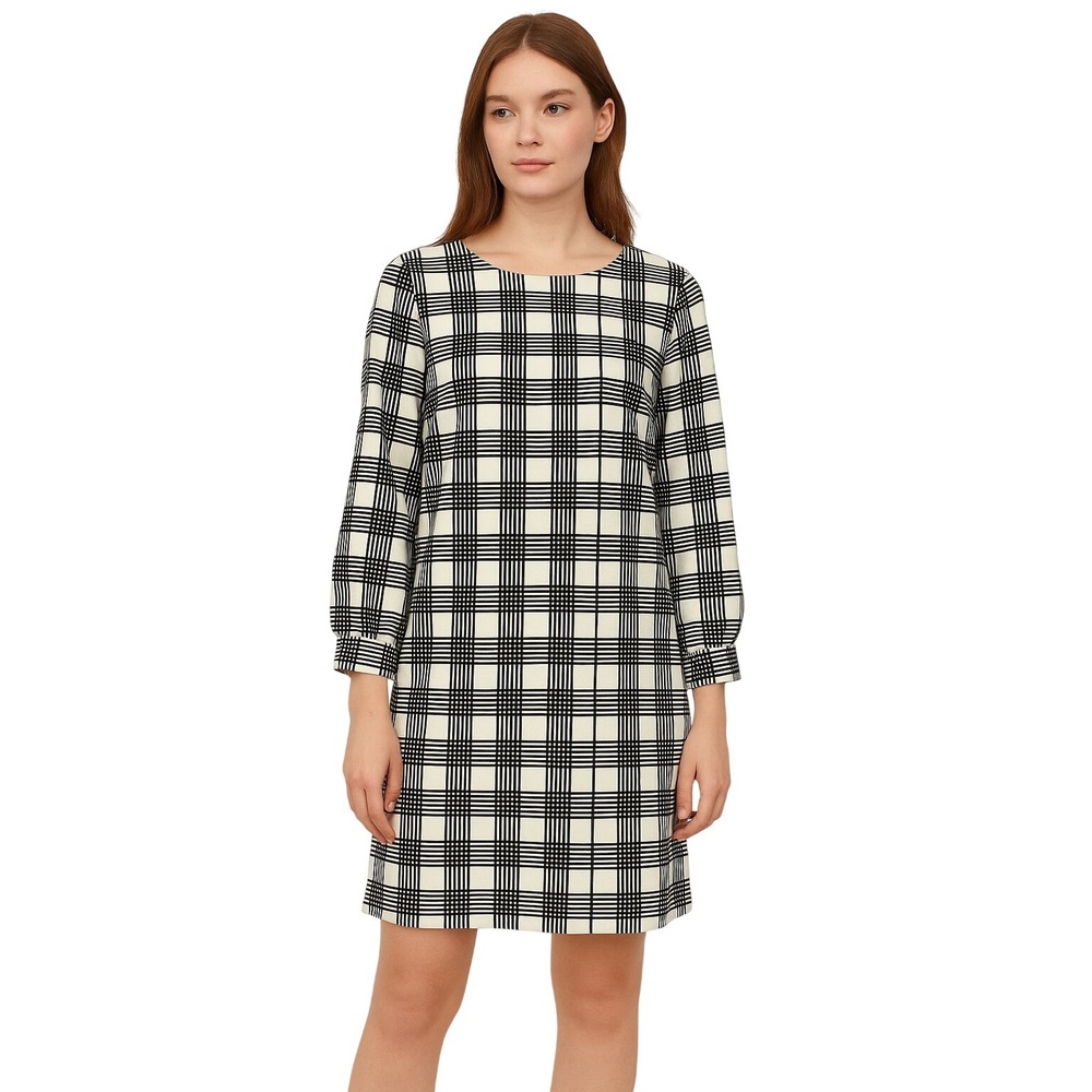 VKY & CO Dress Size LG Dress Black White Gingham Shift Dress Classic Retro Mod‎